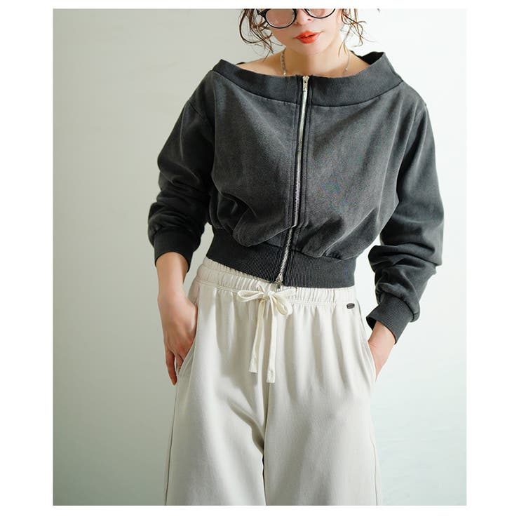 ヒトクセでこなれるジップアップショートスウェット【3月27日20時販売新作】