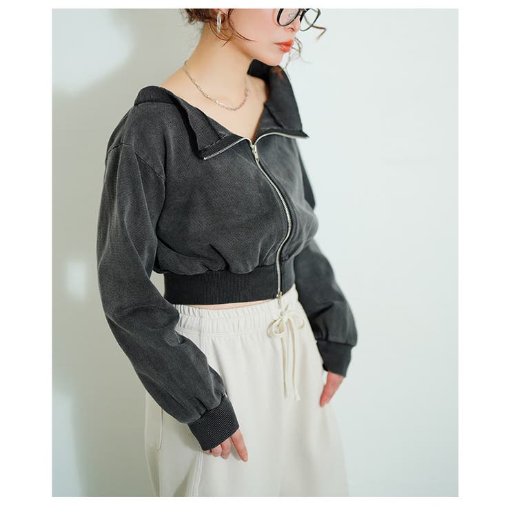 ヒトクセでこなれるジップアップショートスウェット【3月27日20時販売新作】