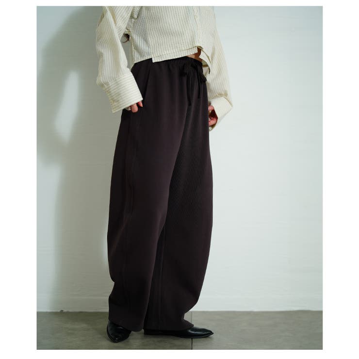 穿けばこなれるカーブニットワイドパンツ【3月27日20時販売新作】