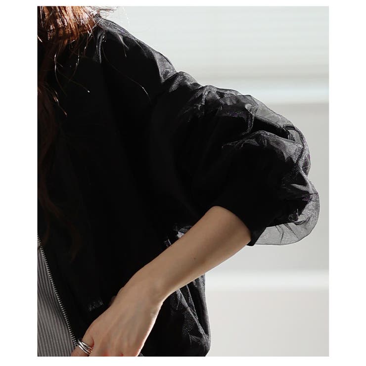 甘辛MIXなスパイス加えるチュールショートブルゾン【3月24日20時販売新作】
