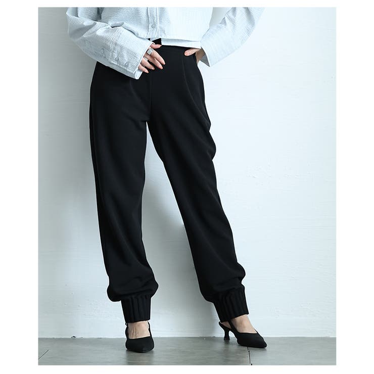 ヒトクセ加えた裾タックフリルジョーゼットパンツ【4月2日20時販売新作】
