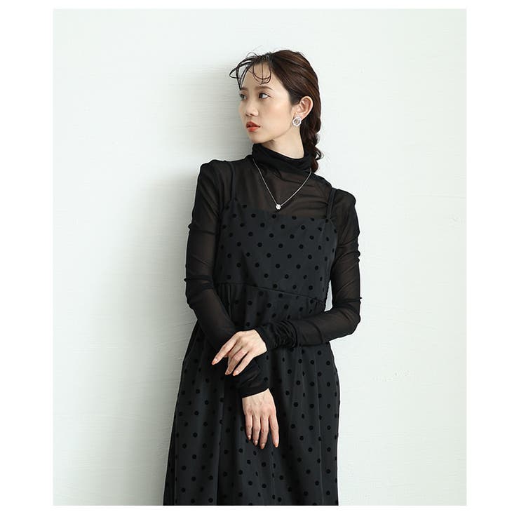 フロッキードットティアードキャミワンピース【4月5日20時販売新作】