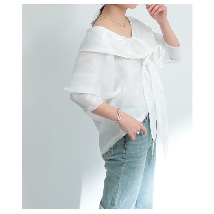 ラグジュアリーに着映えるリボンタイ付きプルオーバー レディース ファッション | Sawa a la mode | 詳細画像9 