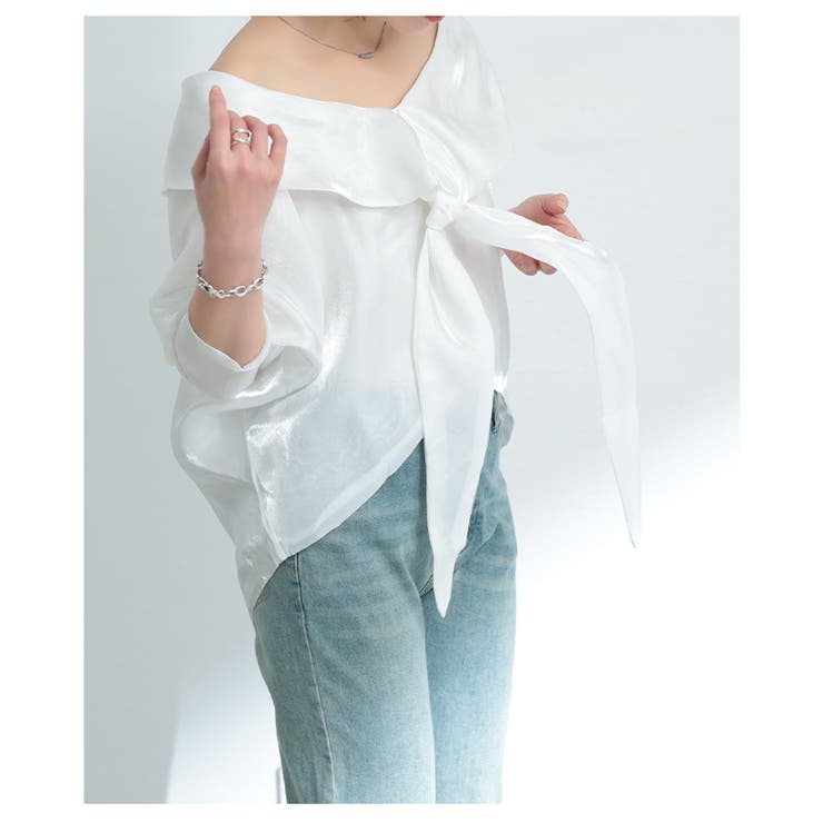 ラグジュアリーに着映えるリボンタイ付きプルオーバー レディース ファッション | Sawa a la mode | 詳細画像15 