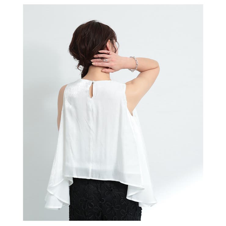 シルエットが華やぐたっぷりフレアノースリーブ【4月3日20時販売新作】