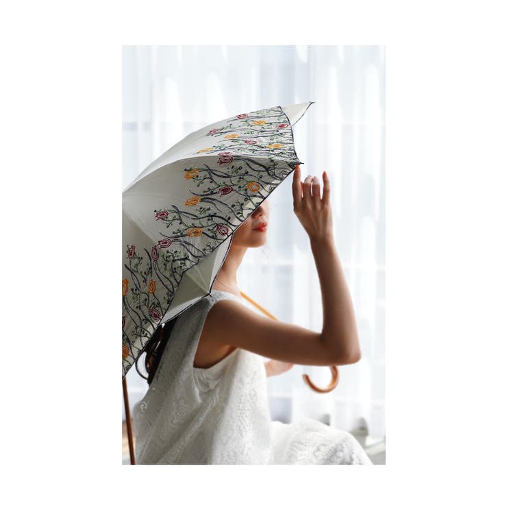 UVカット99 9%チューリップの刺繍が彩る晴雨兼用日傘 レディース | Sawa a la mode | 詳細画像19 