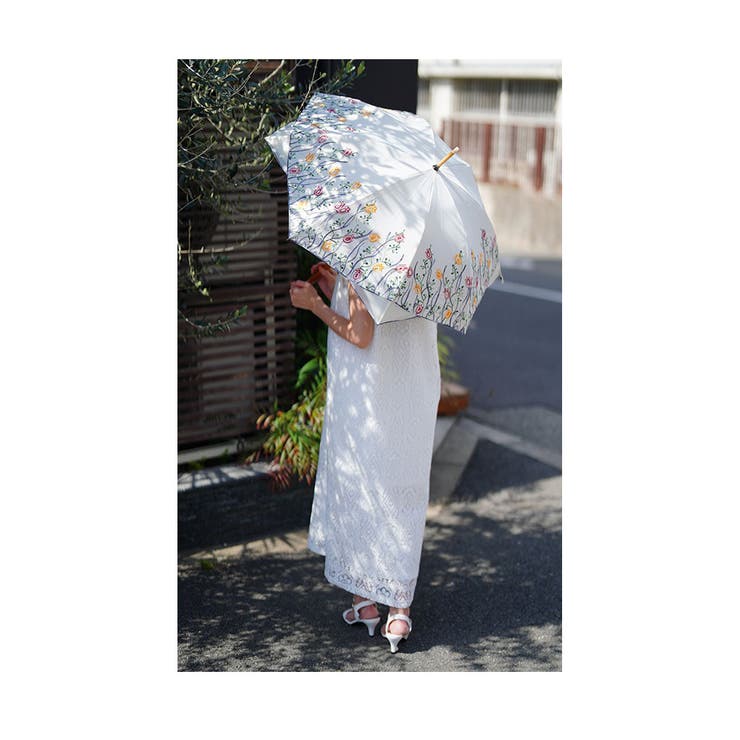 UVカット99 9%チューリップの刺繍が彩る晴雨兼用日傘 レディース | Sawa a la mode | 詳細画像20 