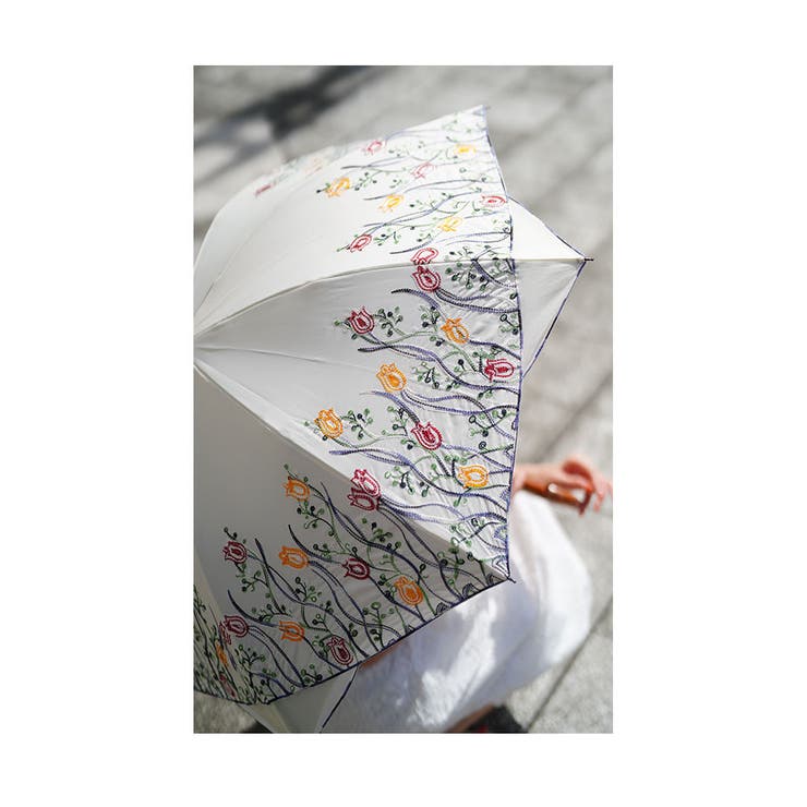 UVカット99 9%チューリップの刺繍が彩る晴雨兼用日傘 レディース | Sawa a la mode | 詳細画像23 
