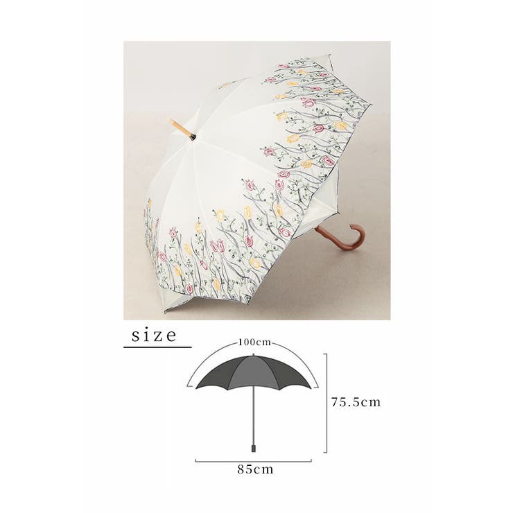 UVカット99 9%チューリップの刺繍が彩る晴雨兼用日傘 レディース | Sawa a la mode | 詳細画像25 