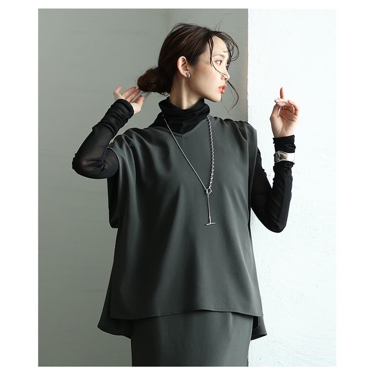 サイドタック入りギャザースリーブトップス【4月12日20時販売新作】