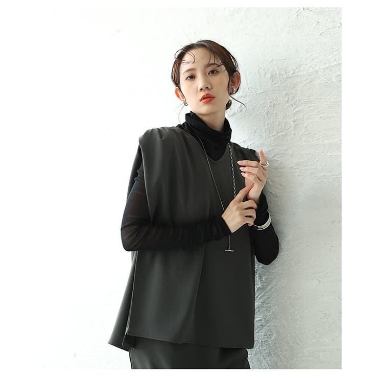 サイドタック入りギャザースリーブトップス【4月12日20時販売新作】