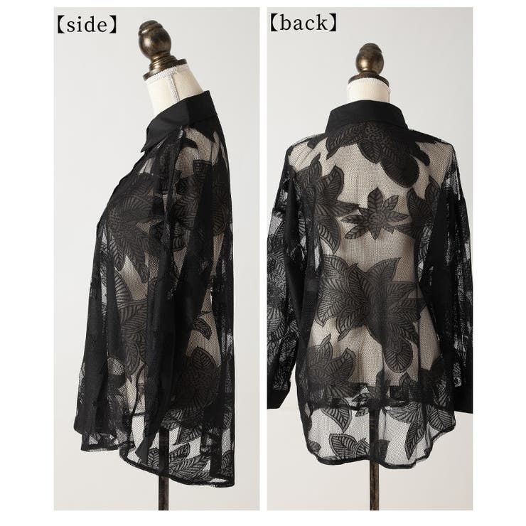 軽快なリズムを重ねるボタニカル柄チュールシャツ レディース ファッション | Sawa a la mode | 詳細画像22 