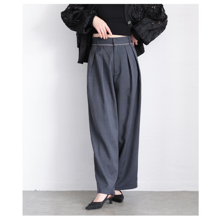 ツータックスラックスハイウエストパンツ【4月19日20時販売新作】