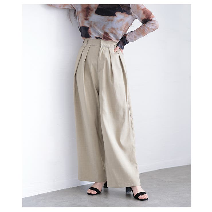 ツータックスラックスハイウエストパンツ【4月19日20時販売新作】