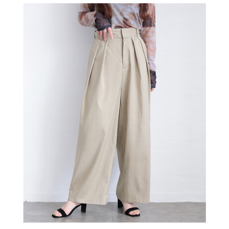 ツータックスラックスハイウエストパンツ【4月19日20時販売新作】