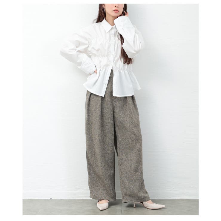涼やかで上品なサマーツィードタックパンツ【4月19日20時販売新作】