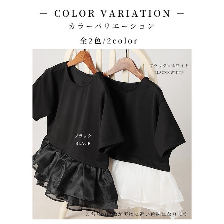 オーガンジ―フリルドッキングトップス【4月19日20時販売新作】