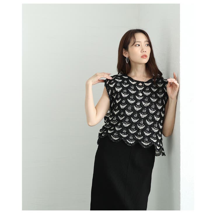 国内外の人気集結! 夏風を感じる涼しげなバイカラークロシェ編みベスト レディース Clothing