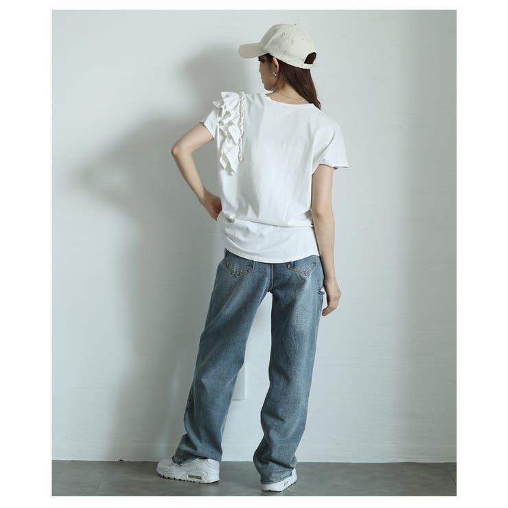 花を添えたインド手刺繍フリルトップス【4月26日20時販売新作】