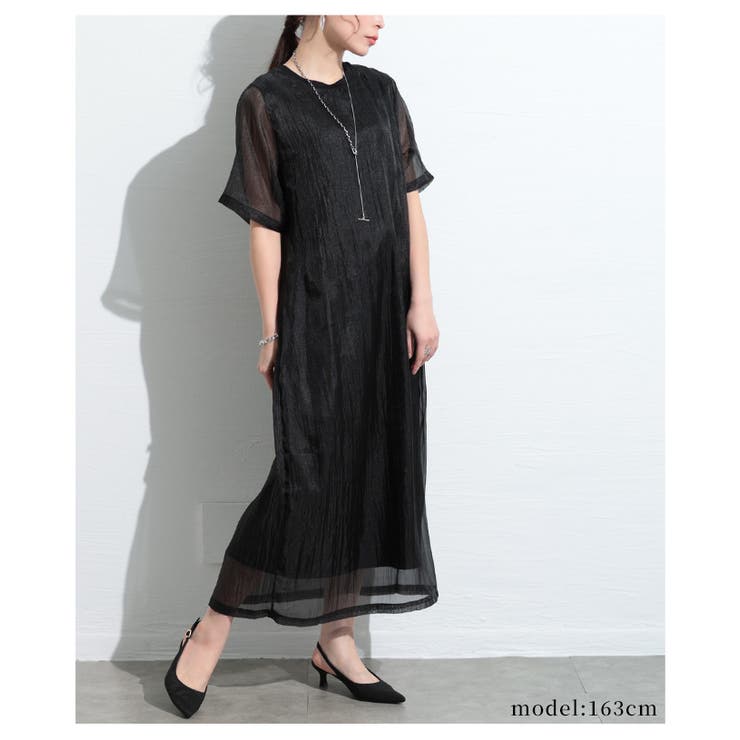 風を感じる接触冷感シフォンドッキングワンピース【4月21日20時販売新作】
