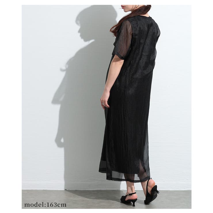風を感じる接触冷感シフォンドッキングワンピース【4月21日20時販売新作】