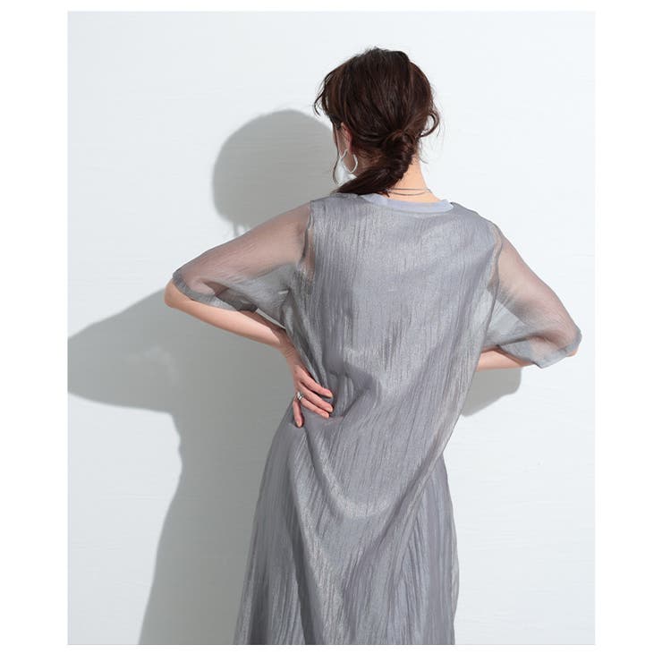 風を感じる接触冷感シフォンドッキングワンピース【4月21日20時販売新作】