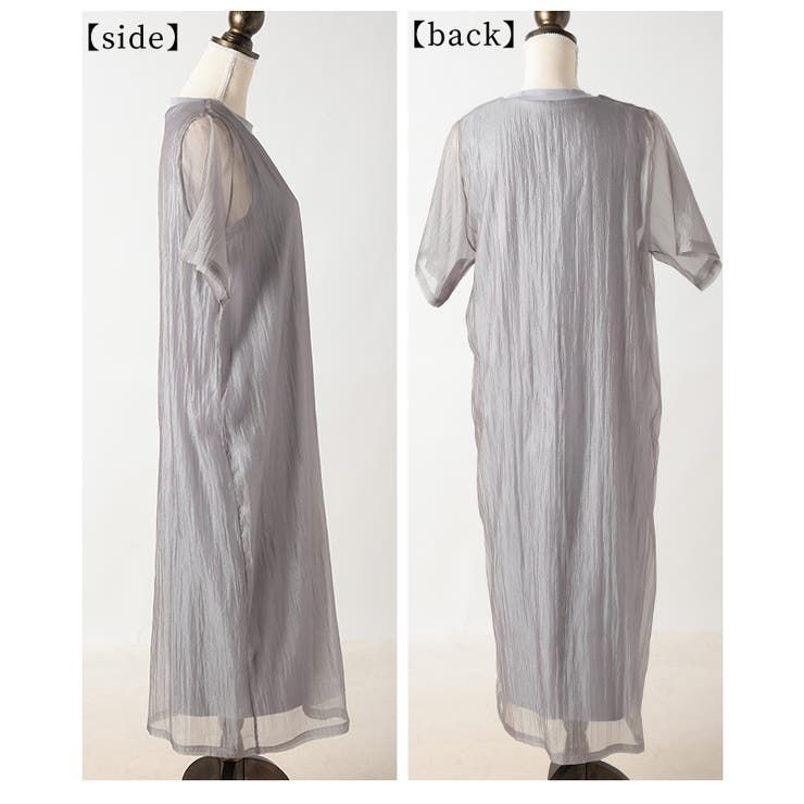 風を感じる接触冷感シフォンドッキングワンピース【4月21日20時販売新作】