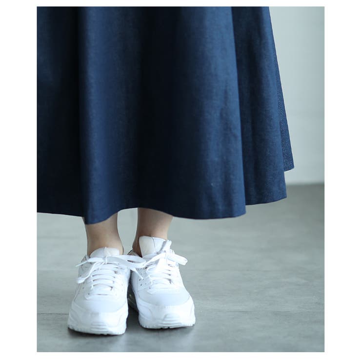 ボックスプリーツデニムスカート　【5月3日20時販売新作】