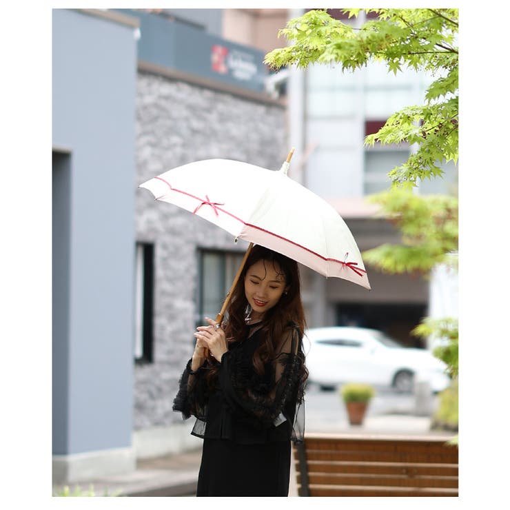 UVカット99.9%リボンモチーフ晴雨兼用日傘　【4月30日20時販売新作】