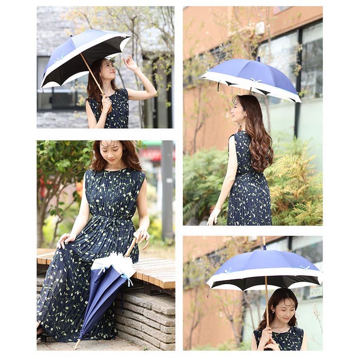 UVカット99.9%リボンモチーフ晴雨兼用日傘　【5月3日20時販売新作】