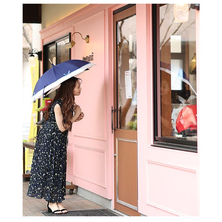 UVカット99.9%リボンモチーフ晴雨兼用日傘　【5月3日20時販売新作】