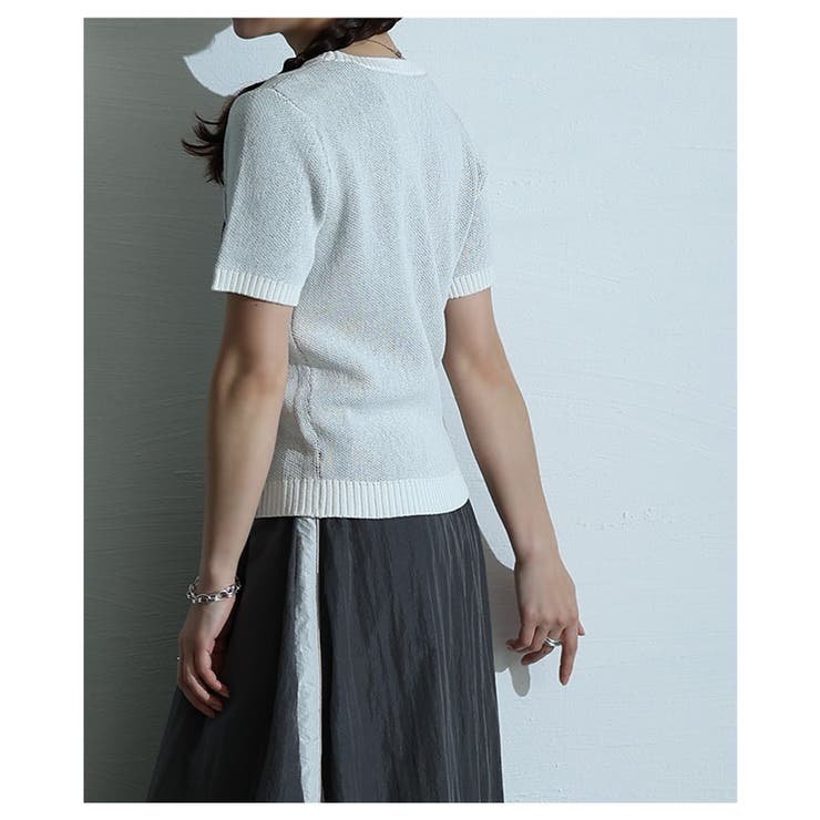 リズムを加えるロゴジャガードニットカットソー レディース ファッション | Sawa a la mode | 詳細画像5 