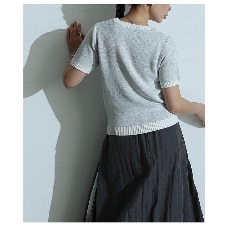 リズムを加えるロゴジャガードニットカットソー レディース ファッション | Sawa a la mode | 詳細画像14 