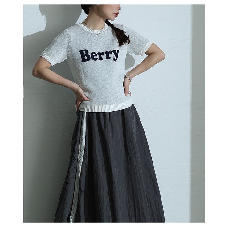 リズムを加えるロゴジャガードニットカットソー レディース ファッション | Sawa a la mode | 詳細画像15 