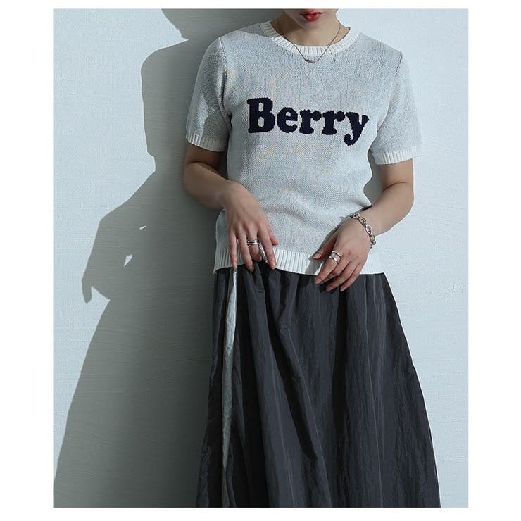 リズムを加えるロゴジャガードニットカットソー レディース ファッション | Sawa a la mode | 詳細画像19 