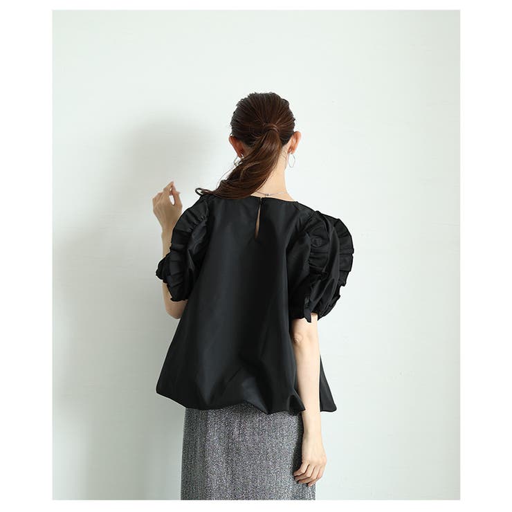 フリルパフスリーブバルーンブラウス　【5月7日20時販売新作】
