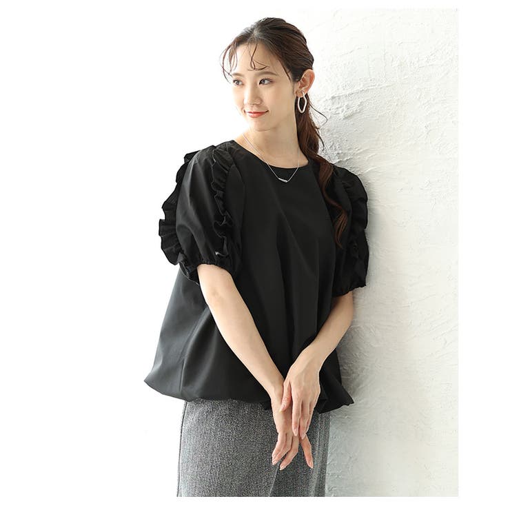 フリルパフスリーブバルーンブラウス　【5月7日20時販売新作】
