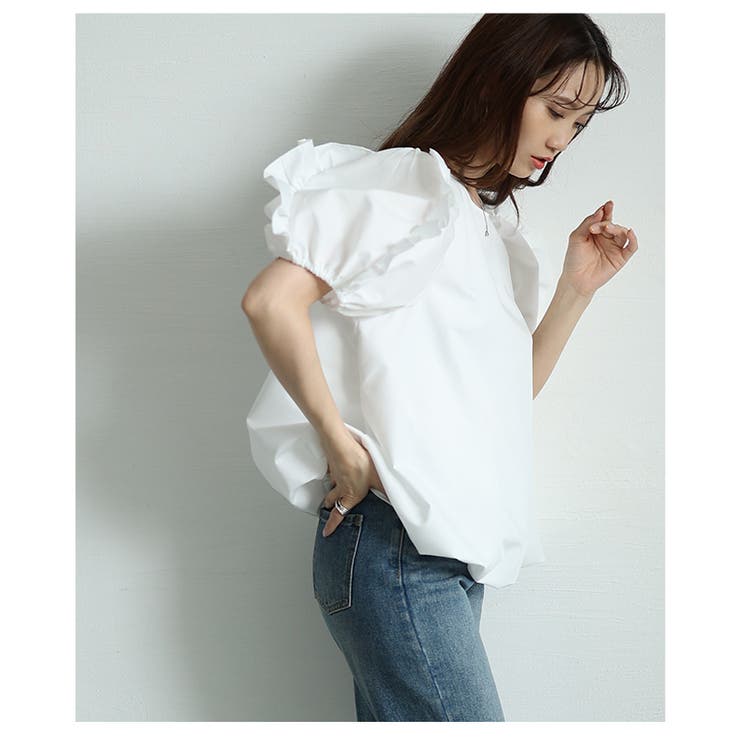 フリルパフスリーブバルーンブラウス　【5月7日20時販売新作】