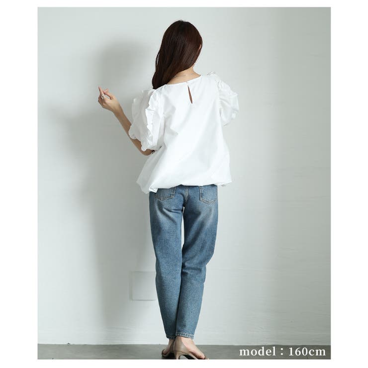 フリルパフスリーブバルーンブラウス　【5月7日20時販売新作】