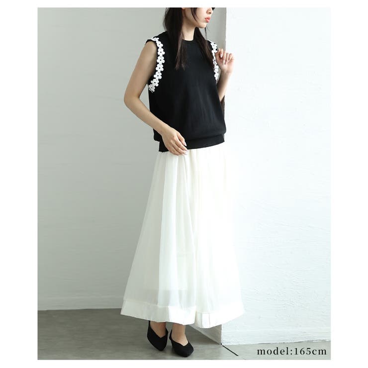 お袖に添うフラワーモチーフが愛らしいサマーニットトップス レディース ファッショ… | Sawa a la mode | 詳細画像7 