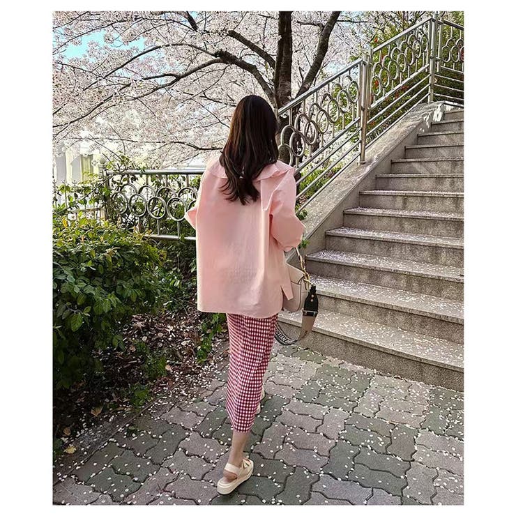フリルビッグカラーで華やぐキャンディースリーブシャツブラウス レディース | Sawa a la mode | 詳細画像5 