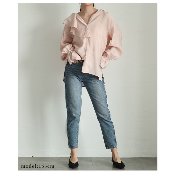 フリルビッグカラーで華やぐキャンディースリーブシャツブラウス レディース | Sawa a la mode | 詳細画像10 