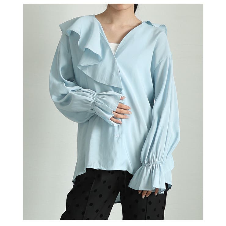 dahlia ダリア シャツ ブラウス 24SS ブルー サイズ:FREE