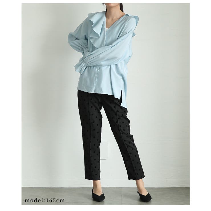フリルビッグカラーで華やぐキャンディースリーブシャツブラウス レディース | Sawa a la mode | 詳細画像20 