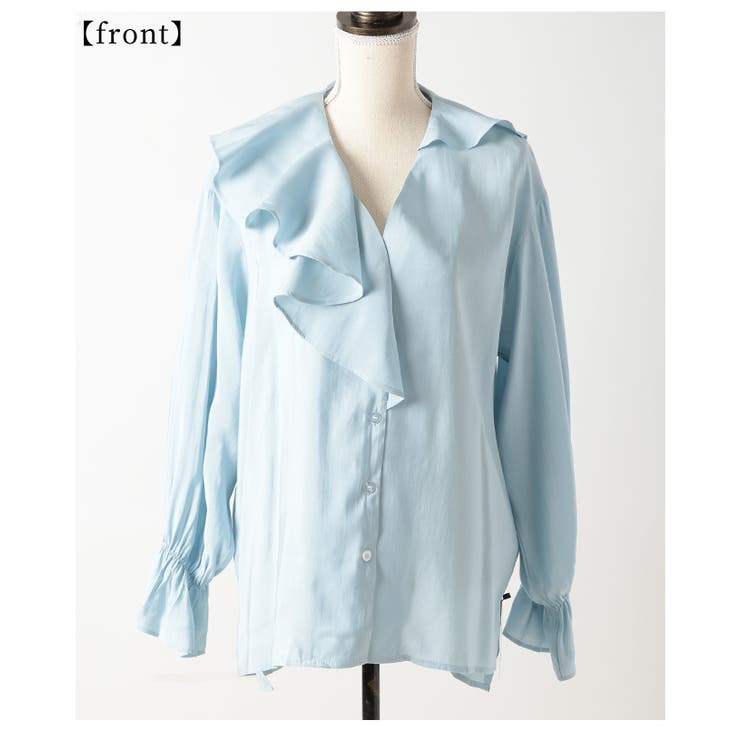 フリルビッグカラーで華やぐキャンディースリーブシャツブラウス レディース | Sawa a la mode | 詳細画像21 