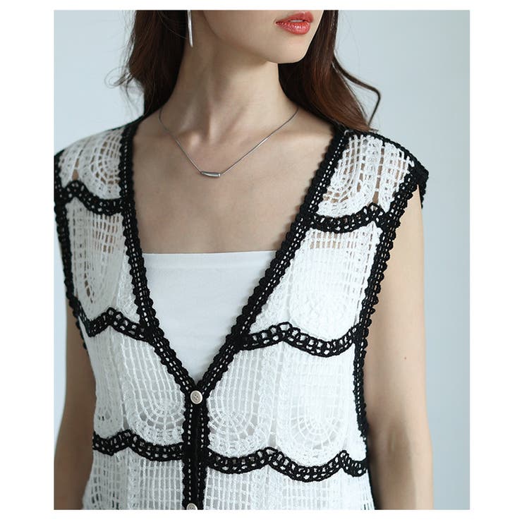 レイヤードで一気にトレンド顔なクロシェ編みロングジレ レディース ファッション | Sawa a la mode | 詳細画像9 