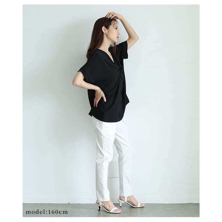 美ドレープで高見えなフロントクロスブラウス【5月24日20時販売新作】