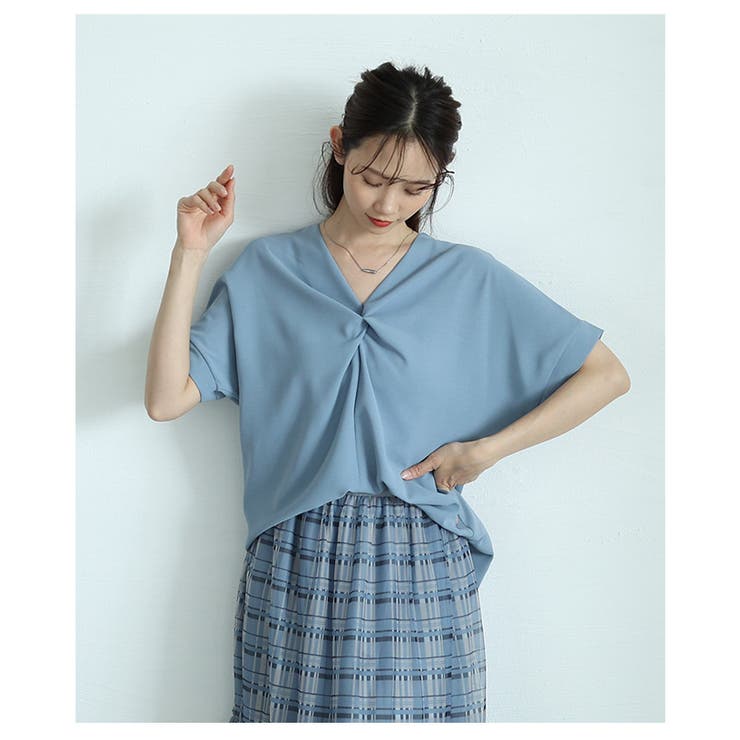 美ドレープで高見えなフロントクロスブラウス【5月24日20時販売新作】