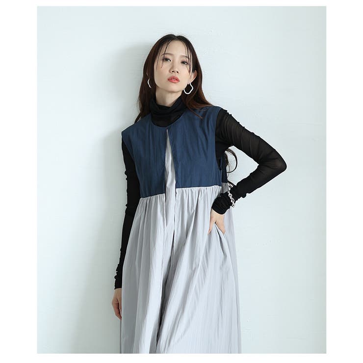 ハイセンスなフェイクレイヤードワンピース【5月24日20時販売新作】
