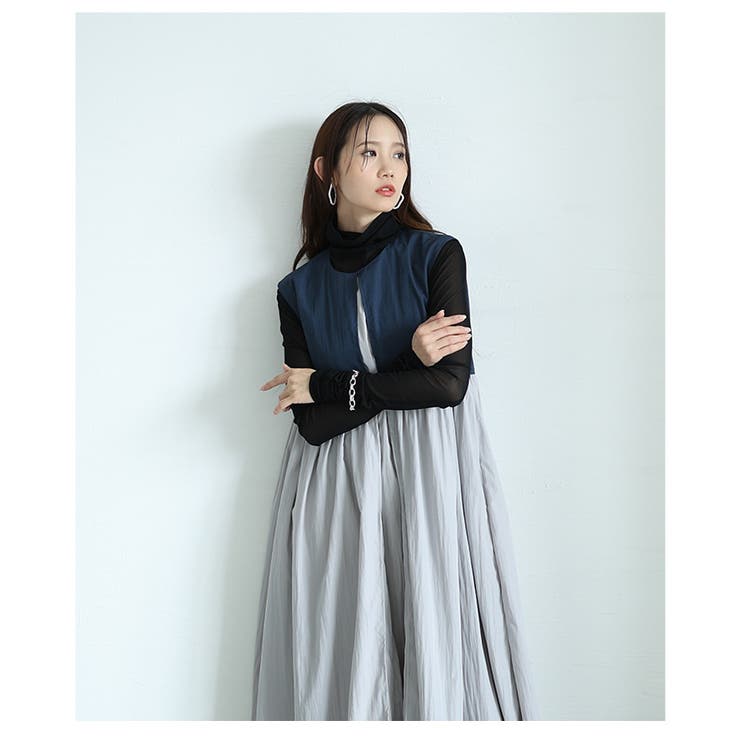 ハイセンスなフェイクレイヤードワンピース【5月24日20時販売新作】